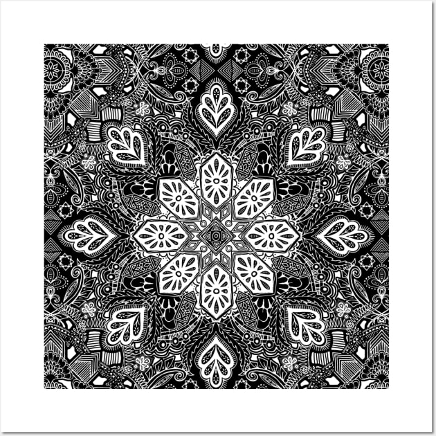 Gypsy Lace in White on Black Wall Art by micklyn